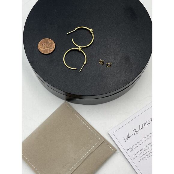 Marrin Costello Curateur 14k Gold Plated Sterling Silver Topaz Hoop Earrings - Picture 8 of 10